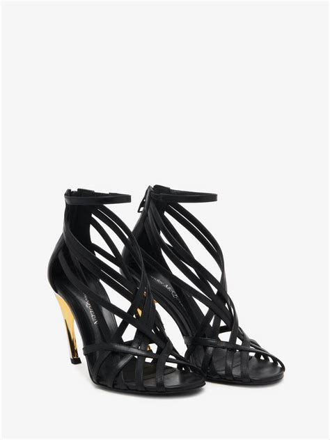 Armadillo Strappy Sandal Black/Silver/Gold.